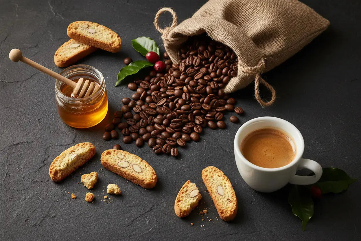 Geschenkset „Caffè Italiano komplett" – Bohnen, gemahlen & Dolce italienische Feinkost Scarati