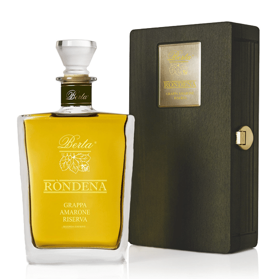 BERTA RÒNDENA GRAPPA AMARONE RISERVA MIT HOLZKISTE-italienische Feinkost Scarati