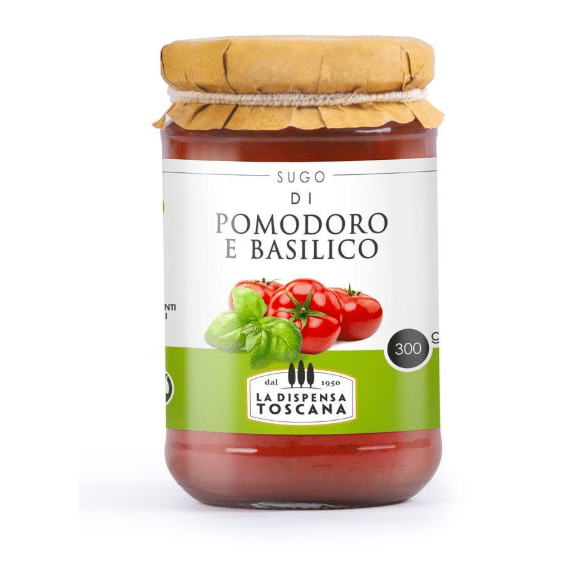Tomate-Basilikum Soße „Sughi Toscana“ 300 g – Italienische Bio-Tomatensauce-italienische Feinkost Scarati