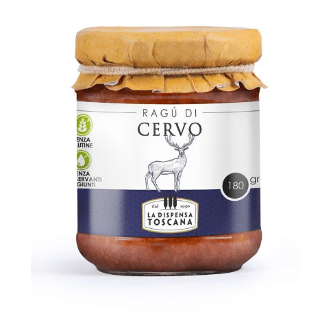 Hirsch Ragù „Sughi Toscana“ 340 g – Italienische Wildsauce-italienische Feinkost Scarati