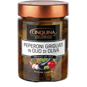 Peperoni gegrillt „Cinquina“ 314 ml – italienische Antipasti Spezialität-italienische Feinkost Scarati
