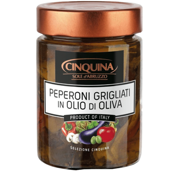 Peperoni gegrillt „Cinquina“ 314 ml – italienische Antipasti Spezialität-italienische Feinkost Scarati