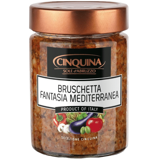 Bruschetta Fantasia Mediterranea „Cinquina“ 280 g – Italienische Brotaufstrich-Spezialität-italienische Feinkost Scarati