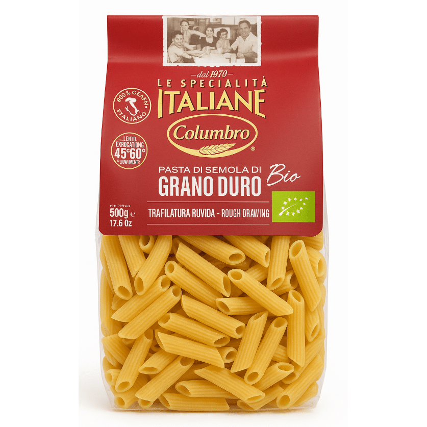 Penne Rigate „Columbro“ Bio 500 g – Pasta di Semola di Grano Duro aus Italien-italienische Feinkost Scarati
