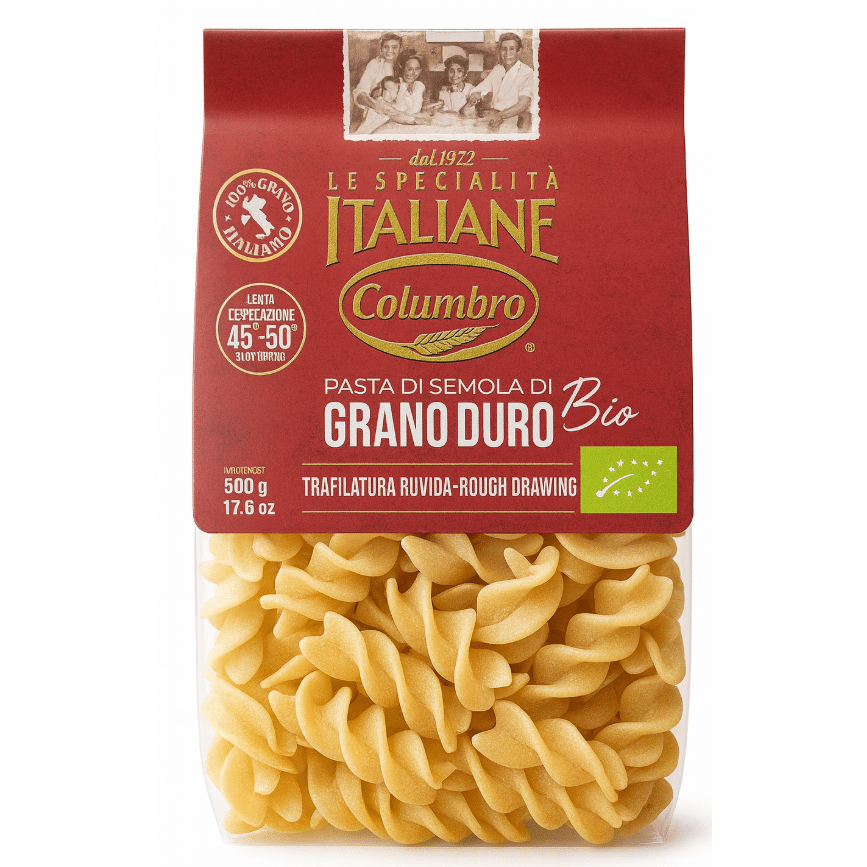 Fusilloni „Columbro“ Bio 500 g – Pasta di Semola di Grano Duro aus Italien-italienische Feinkost Scarati