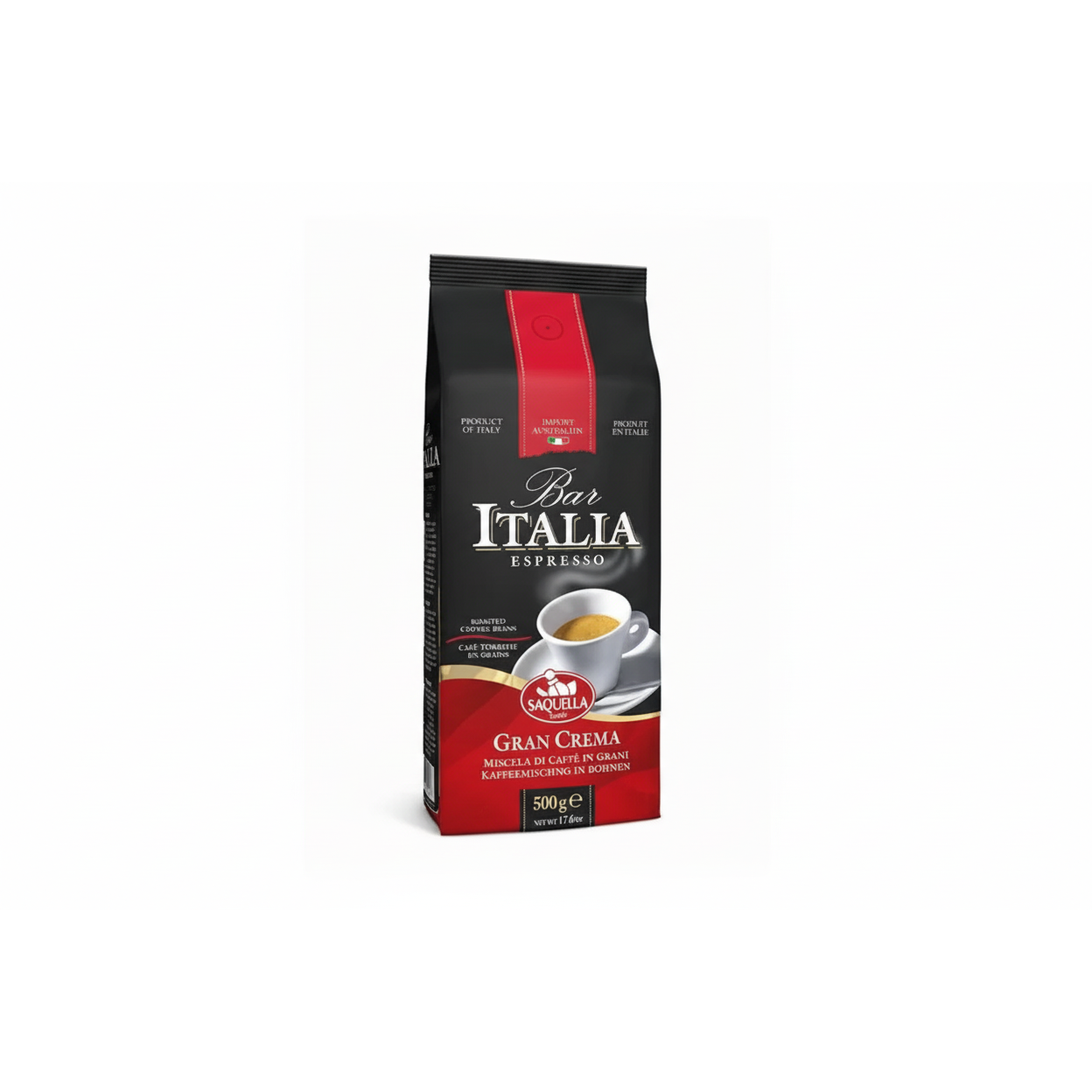 Saquella Bar Italia Espresso Gran Crema - 500g ganze Bohnen-italienische Feinkost Scarati