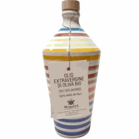 Minafra Bio-Olivenöl 0,5l Keramikflasche - Apulien - Kaltgepresst-italienische Feinkost Scarati