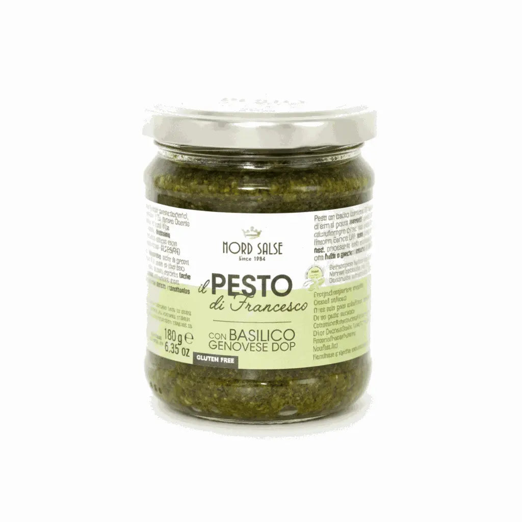 Pesto mit Basilikum DOP - 180 g-italienische Feinkost Scarati