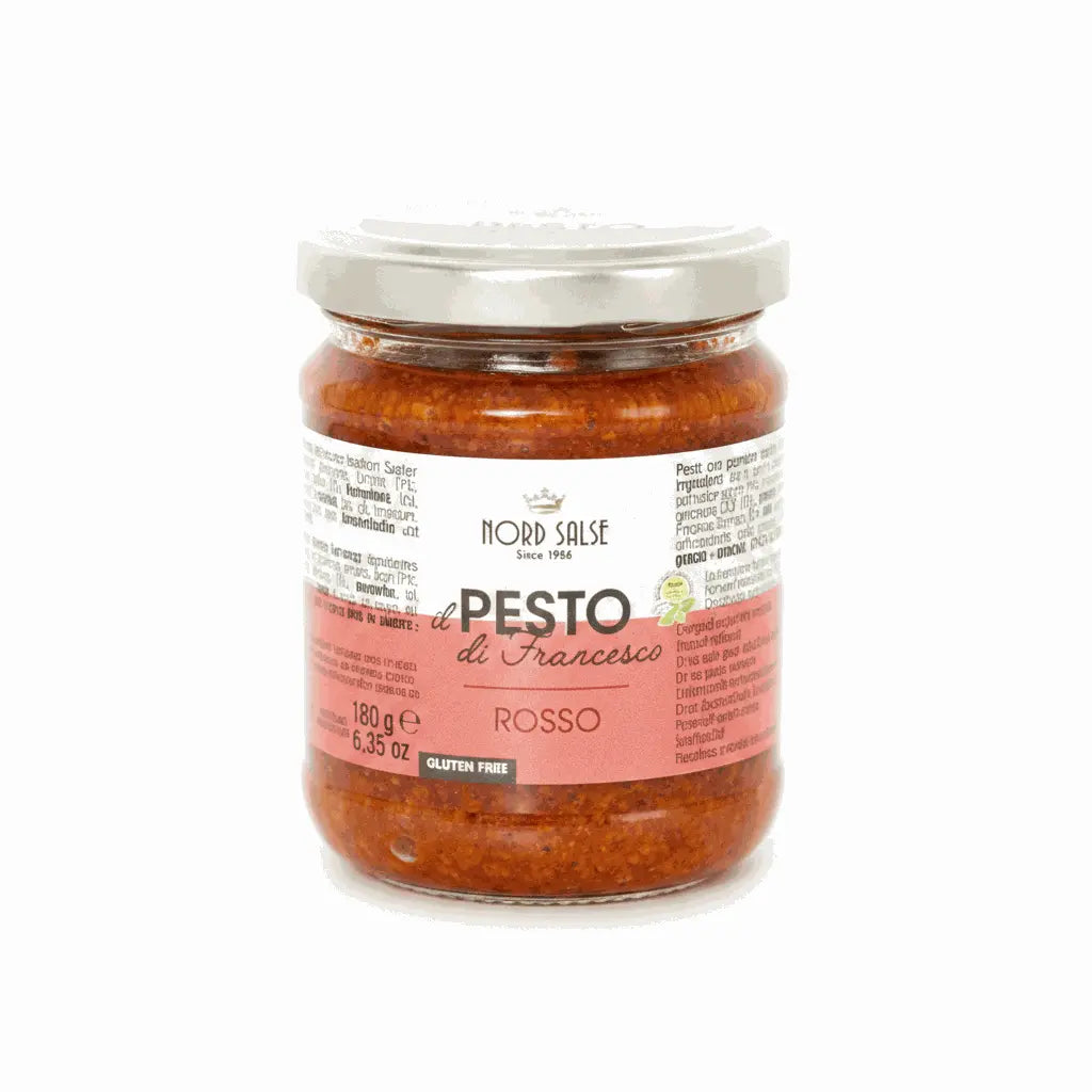 Rotes Pesto mit Basilikum DOP - 180 g-italienische Feinkost Scarati