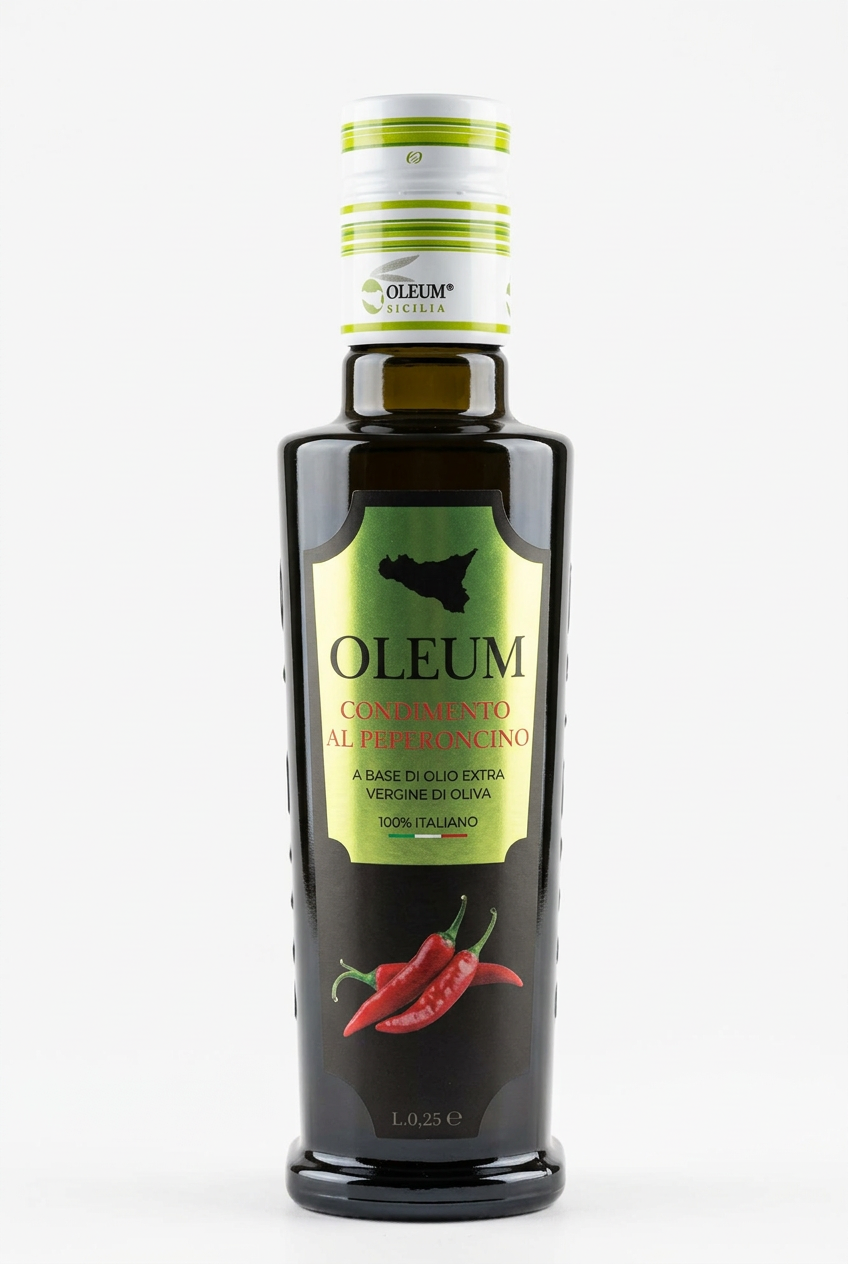 Oleum Sicilia Chili-Olivenöl – Natives Olivenöl Extra mit Chili 0,25 l Oleum Sicilia