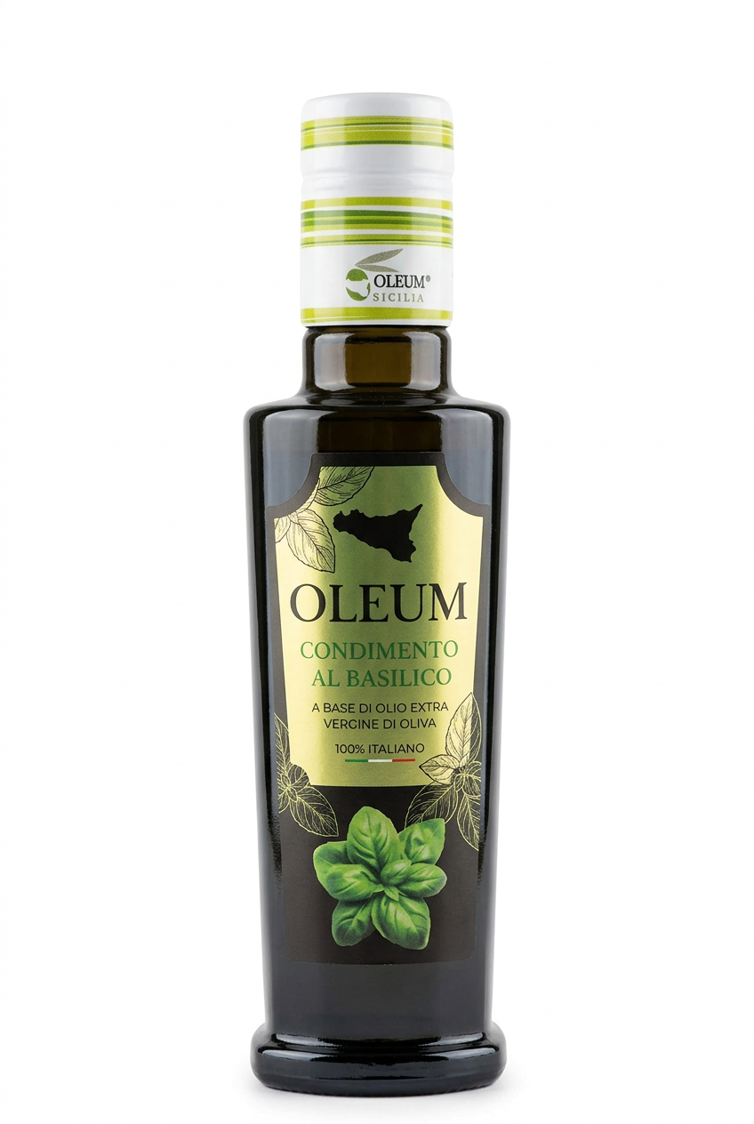 Oleum Sicilia Basilikum-Olivenöl – Natives Olivenöl Extra mit Basilikum 0,25 l Oleum Sicilia
