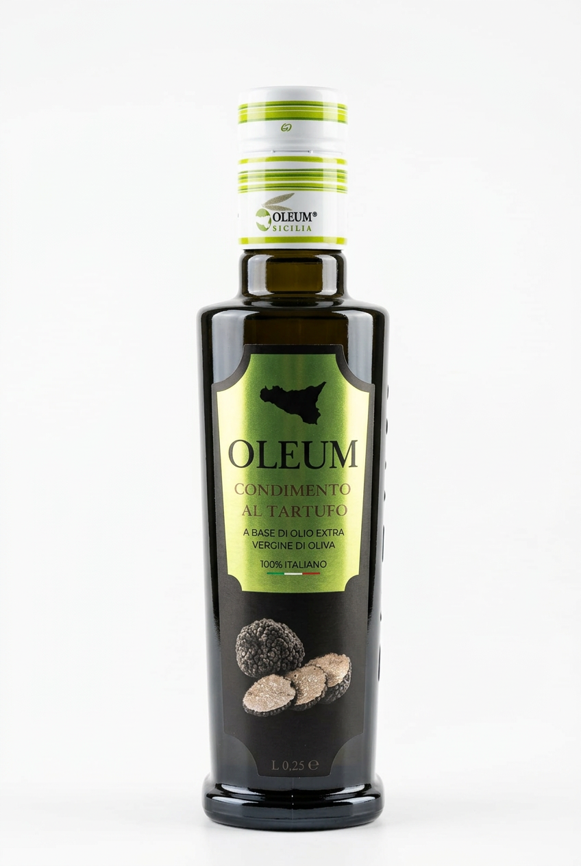 Oleum Sicilia Trüffel-Olivenöl – Natives Olivenöl Extra mit schwarzem Trüffel 0,25 l Oleum Sicilia