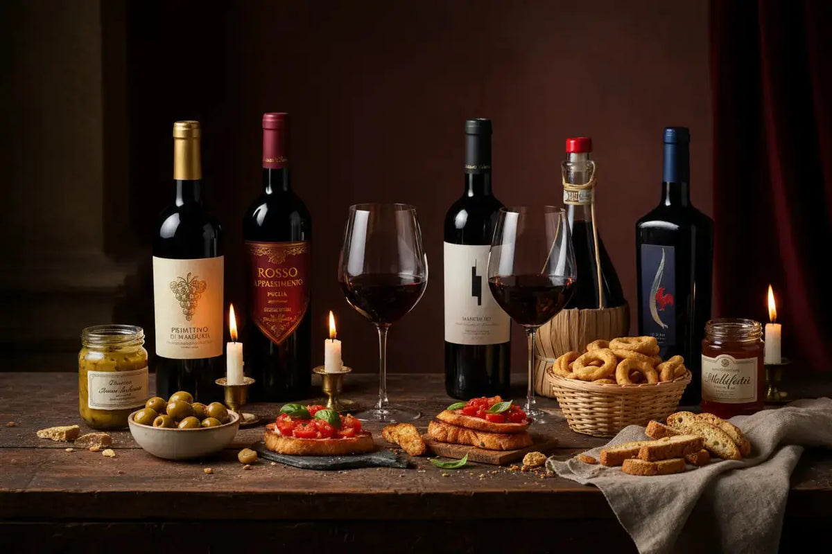 Rosso Italia – Rotwein & Antipasti Feinkost Scarati
